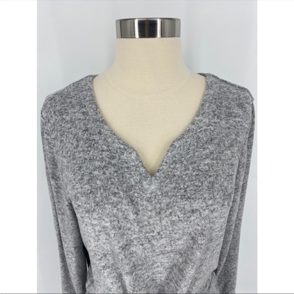 Soft Surroundings V-Neck Long Sleeve Drawstring Knit Dress - Picture 4 of 11